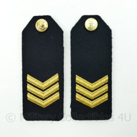 Koninklijke Marine epauletten met knopen - rang sergeant - paar - origineel