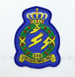 KLU Luchtmacht RNLAF 328 Squadron embleem - concordia omnia vincit - 13 x 9 cm - NIEUW - origineel