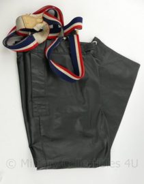 Vintage Brandweer kunstlederen jas met broek en bretels - maat XL - origineel