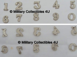 Nummers voor schouderstukken zilver of goud - 1 paar