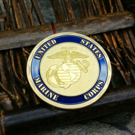 US Army 1st Marine Division coin - No better friend, No worse enemy - 40 mm diameter