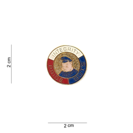 us Police lapel pin "Integrity Pride Guts - 2 cm. diameter