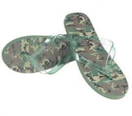 Leger teenslippers sandalen in Woodland camo!