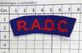 Britse leger RADC Royal Army Dental Corps shoulder title - 7,5 x 2,5 cm - origineel