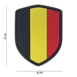 Uniform landsvlag Belgie Embleem 3D PVC schild - klittenband - 8 x 6 cm