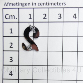 Eenheid nummer voor epaulet ENKEL - nummer 2 - 2 x 1,5 cm - origineel