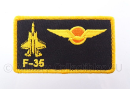 KLu Koninklijke Luchtmacht F-35 borst naam embleem -  met klittenband - afmeting 10 x 6 cm