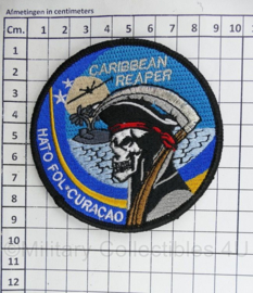 Defensie Caribbean Reaper HATO FOL Forward Operating Location - Luchthaven HATO Curaçao embleem - met klittenband - diameter 9 cm