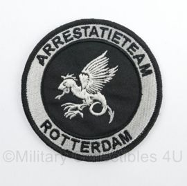 Arrestatieteam Rotterdam embleem Black and Grey met klittenband - diameter 9 cm