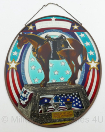 United States Fallen Heroes Memorial Pony glazen wanddecoratie - 48,5 x 36,5 cm - origineel