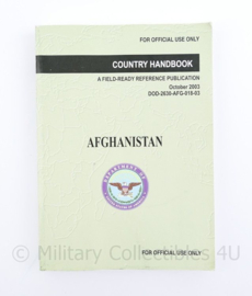 Defensie Country handbook Afghanistan October 2003 - 18 x 12,5 x 1 cm - origineel