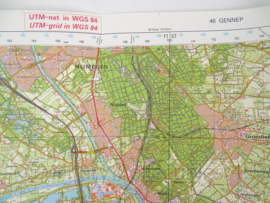 KL Nederlandse leger Topografische kaart 46 Gennep 1:50 000 - 72 x 57 cm - origineel