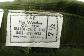 US Army Vietnam oorlog cap Hot Weather 1974 - maat 7,5 = 60 cm - NIEUW - origineel
