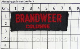 MVO straatnaam  PAAR Brandweer Colonne - 7,5 x 2 cm - origineel