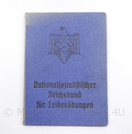 Wo2 Duitse National Politische Reichsbund fur Leibesubungen oorkonde boekje 1944 van unteroffizier met uniform foto - origineel Wo2 Duits