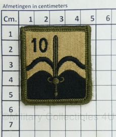 Defensie 10 Natresbataljon borst embleem met klittenband - 5 x 5 cm - origineel