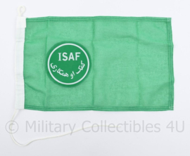 ISAF groene voertuig vlag - NIEUW - 26,5 x 44 cm - origineel