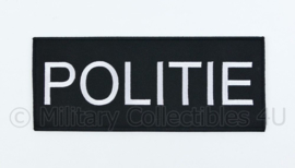 Politie rugstrook embleem zwart - met klittenband - 25 x 10 cm