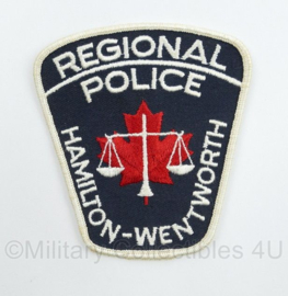 Embleem Canadese Regional Police Hamilton Wentworth - 10,5 x 10 cm -  origineel