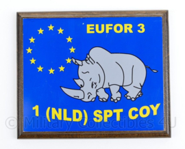 Defensie EUFOR 3 1NLD SPT COY wandbord- 20,5 x 17,5 x 1,5 cm - origineel
