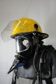 Brandweer helm laag model - geel - defecte liner - origineel
