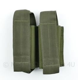 Defensie en Korps Mariniers en US Army groene Molle pouch double magazin Pistol - 14,5 x 11,5 x 4 cm - nieuw - origineel