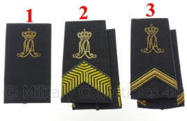 KLU Luchtmacht GLT MA Militaire Academie schouderstukken gouden letters - verschillende rangen - origineel