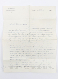 WO2 1945 brief Fraterhuis Tilburg - origineel