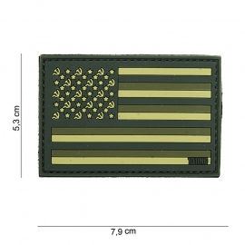 Uniform landsvlag Rusland embleem "US vlag model" 3D PVC vlag  -  klittenband - 7,9 x 5,3  cm