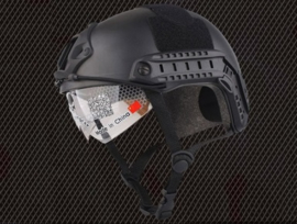 DSI en Politie model MICH 2002 helm met rails, velcro EN ingebouwde bril - BLACK