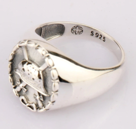 Verwundetenabzeichen ring - echt zilver - maat  9