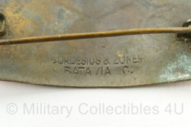 KNIL mouwschild territoriaal commando Sumatra Nederlands-Indië Cordesius & Zonen Batavia - metaal  - 7 x 6 cm - origineel