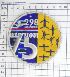 RNLAF Royal Netherlands Airforce 298 squadron 75 jaar 1945-2020 embleem - met klittenband - diameter 9 cm