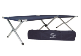 US model veldbed aluminium - 190 x 65 cm - blauw - met draagtas