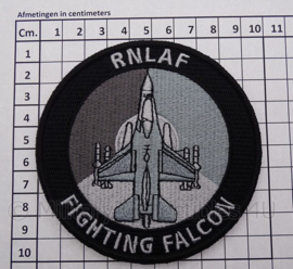 KLu Koninklijke Luchtmacht RNLAF Royal Netherlands Air Force "Fighting Falcon" -  met klittenband - diameter 10 cm