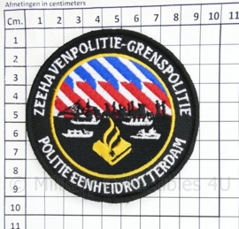 Zeehavenpolitie-Grenspolitie Politie eenheid Rotterdam embleem - met klittenband - 9 cm. diameter