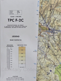 KLU Koninklijke Luchtmacht Tactical Pilotage Chart TPC F-2C Italie - 1 : 500 000 - 145 x 105,5 cm - origineel