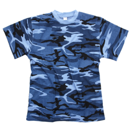 T shirt Sky blue urban camo - Made in USA - alleen maat XL