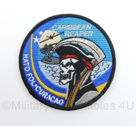Defensie Caribbean Reaper HATO FOL Forward Operating Location - Luchthaven HATO Curaçao embleem - met klittenband - diameter 9 cm