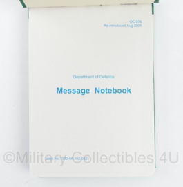 Australische leger Department of Defence Message Notebook Aug 2005 - 11 x 1 x 15 cm - nieuw - origineel