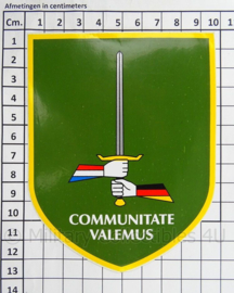 Nederlands Duitse Korps voertuig sticker - Communitate Valumus - afmeting 10 x 13 cm - origineel