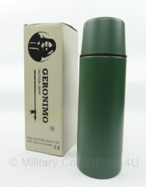 Defensie thermosfles Fles Vacuum 1 liter 2024 model geronimo  - huidig model - geheel staal  - nieuw in doos - origineel