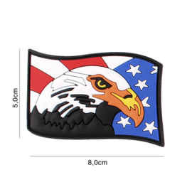 Amerikaanse USA eagle embleem PVC - 5 x 8 cm
