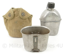 WO2 US veldfles set RVS beker en fles 1944 - origineel