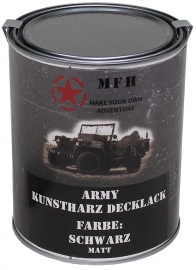 Verf literblik - Verfblik Army Black mat RAL9021 Verfblik 