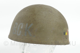 Belgische tankerhelm 1949 - hoofdomtrek 60 cm. - origineel