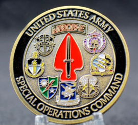 US Army Airborne Special Operations Command coin - Sine Pari - diameter 40 mm