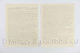 WO2 Nederlands Verzetsdocument Toespraak van de Koningin van 10 mei 1940 - 28 x 21 cm - origineel