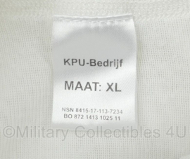 Defensie t-shirt lange mouw wit - 100% polyester - maat Extra Large - licht gedragen - origineel