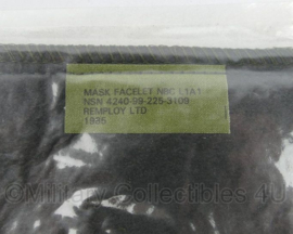 Britse leger en KL Nederlandse leger Mask Facelet NBC L1A1 masker - 22 x 10 cm - nieuw in verpakking - origineel